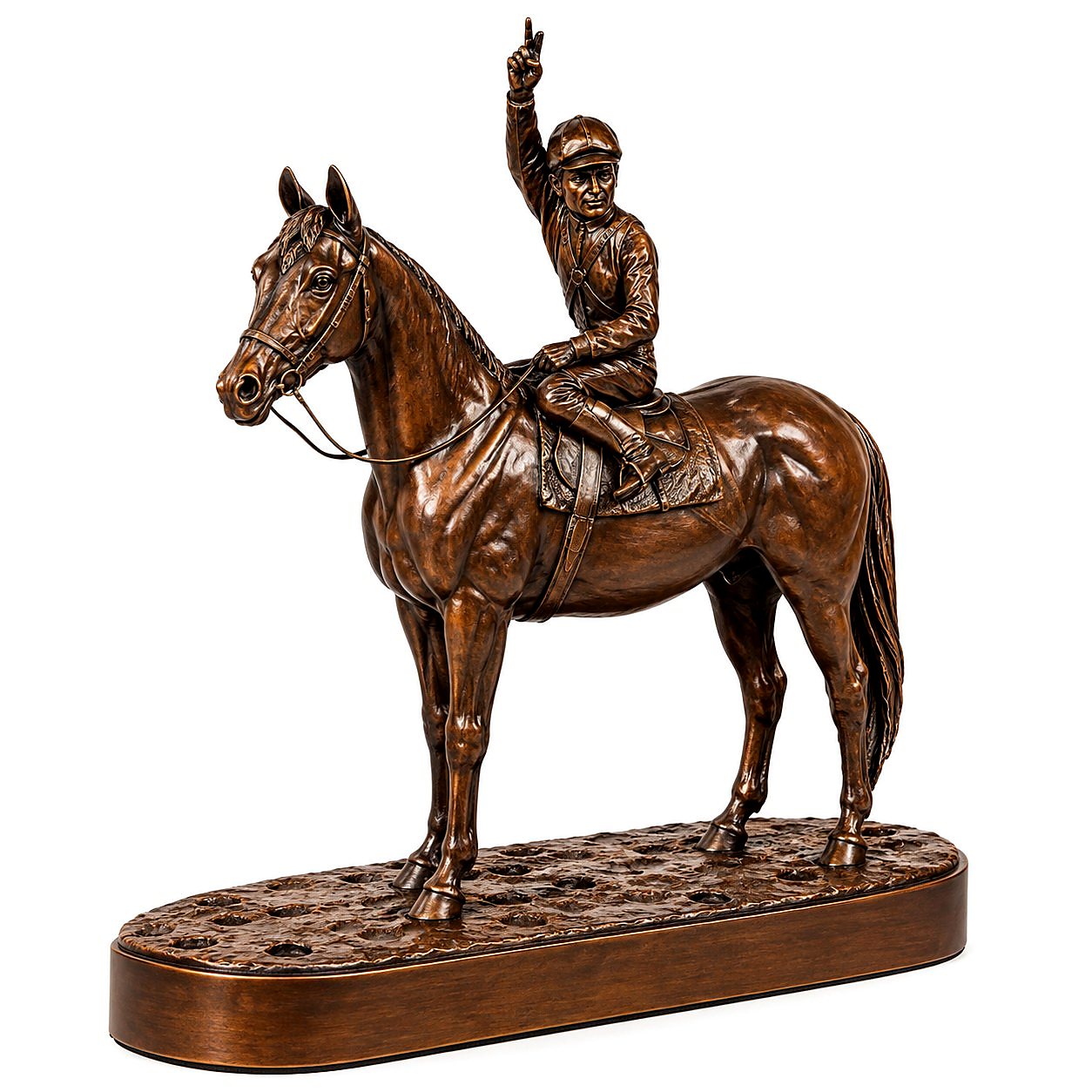 Lucky Number 9 Horse and Jockey Statue