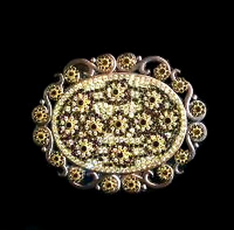 Crystallized Layered Large Scroll Oval