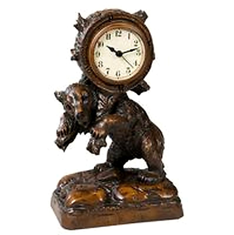 English Oak Backpack Bear Analog Clock by Oklahoma Casting