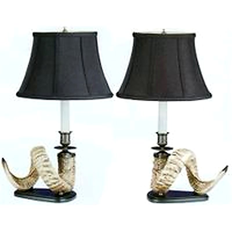 Ram Horn Lamp Pair