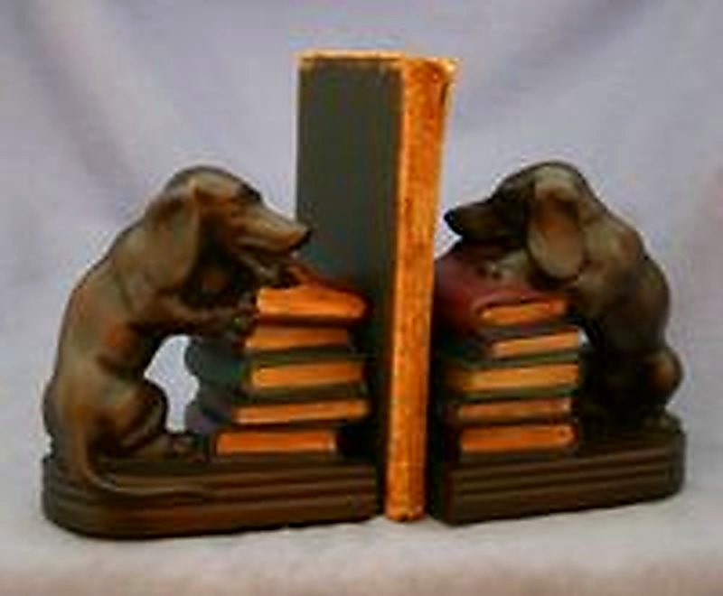 Chewing Dachsund Bookends