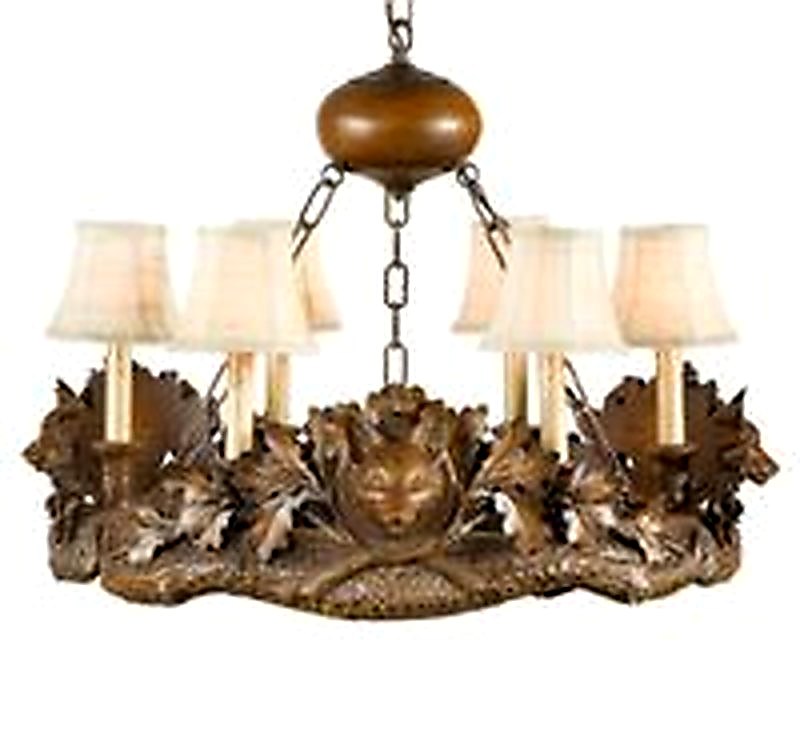 3 Small Fox Head Chandelier