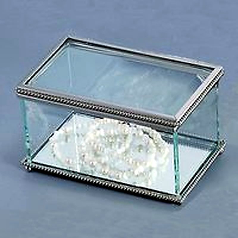 Square Glass Hinged Box
