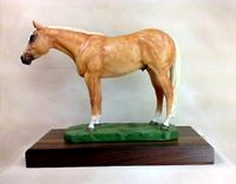 Full Body Large Size "Palamino" Statue On Walnut