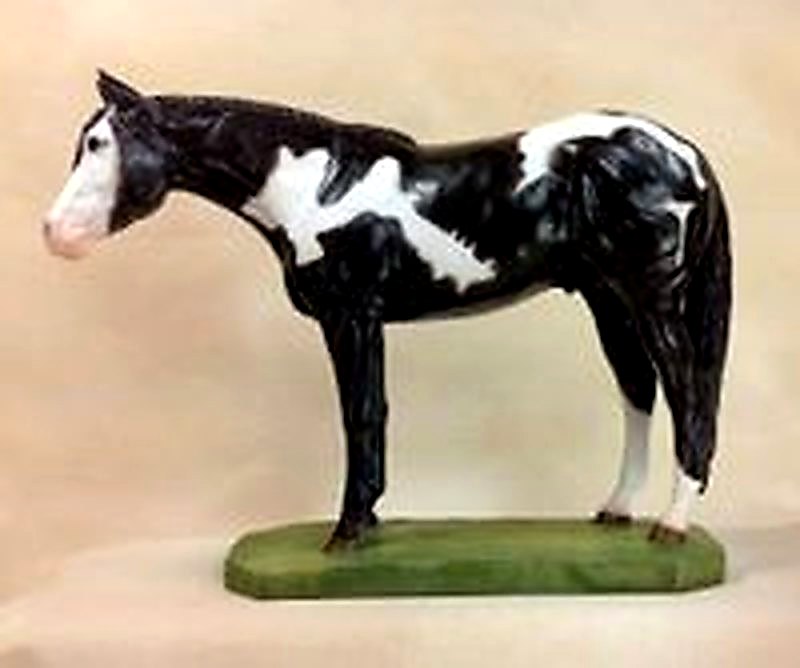 Full Body Large Size "Overo Paint Horse" Statue