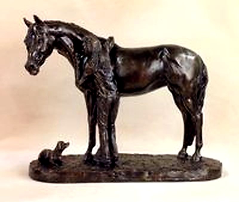 "Best Friends" Antique Bronze Statue