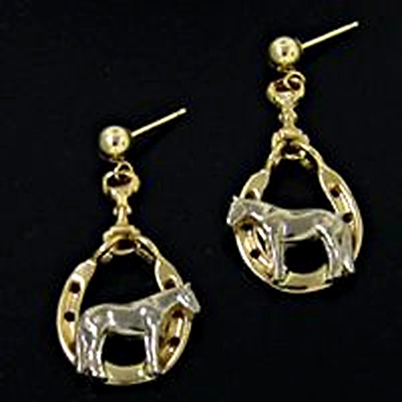 Horseshoe & Horse Earrings