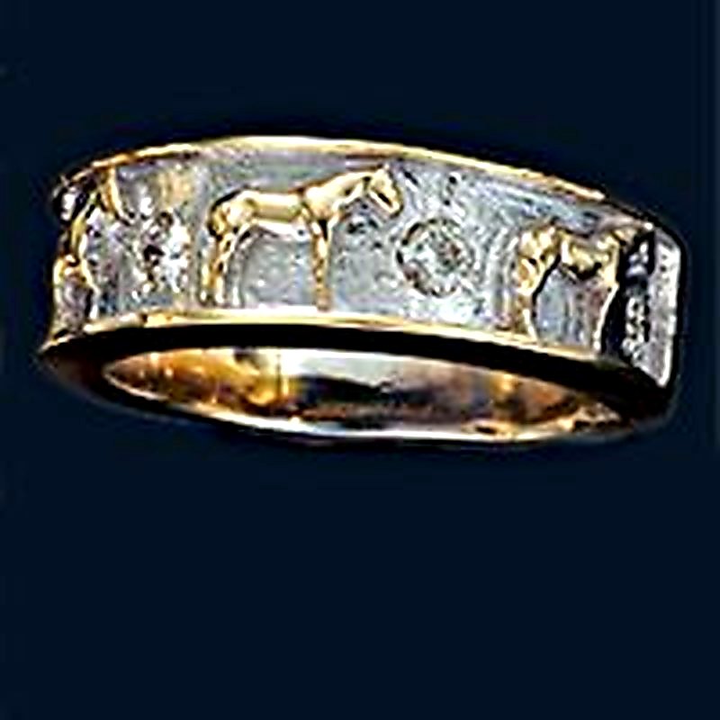 Mens Diamond Studded Quarter Horse Ring