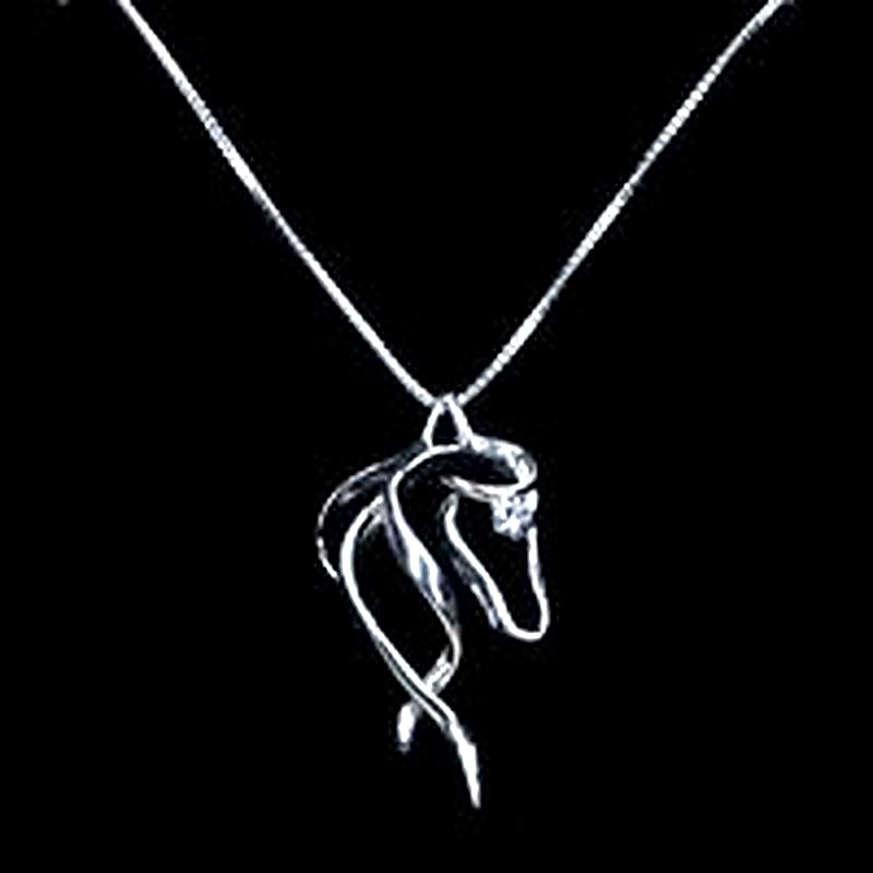 Wire Swirl Horse Head & CZ Eye