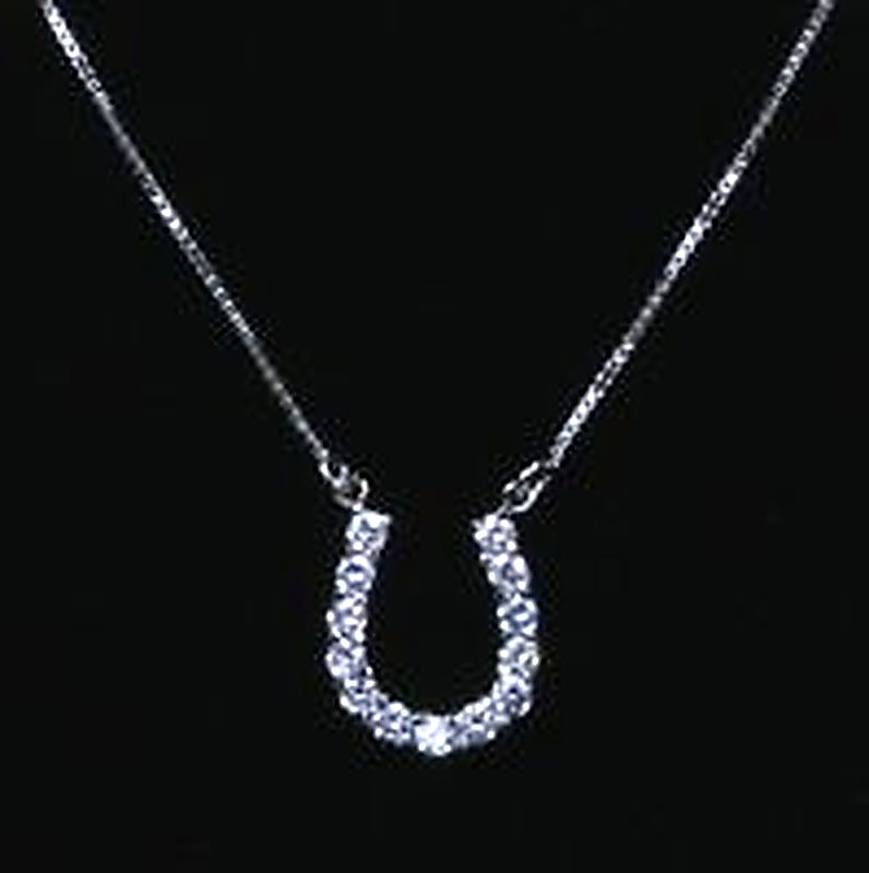 Cz Covered Lucky horseshoe Neckalce