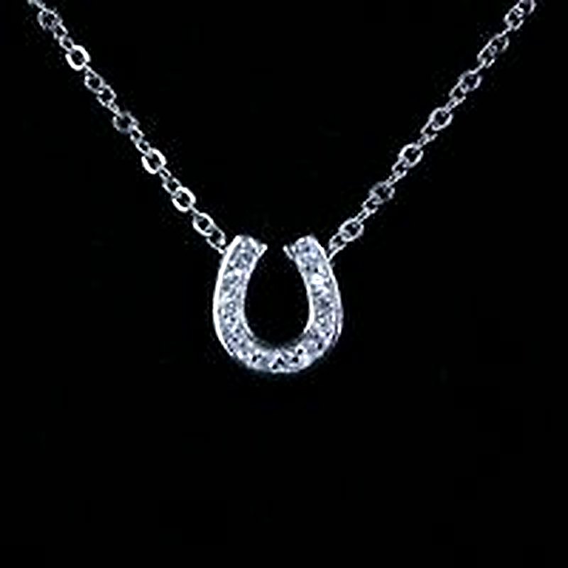 CZ Covered Horseshoe Necklace